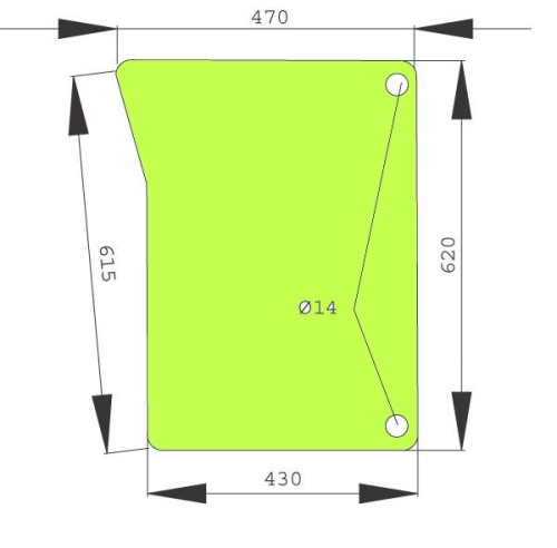 szyba przednia dolna lewa do ciągnika John Deere L78533