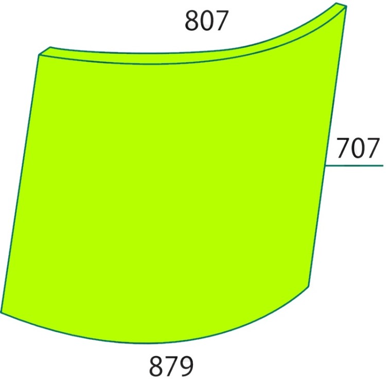 szyba przednia górna do ciągnika John Deere R50753, L30621