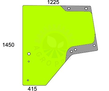 Szyba drzwi lewe do ciągnika John Deere L209795, L212967