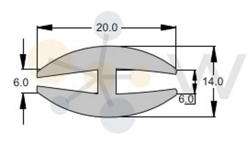 Uszczelka szyby łącząca typ H 6mm / 6mm
