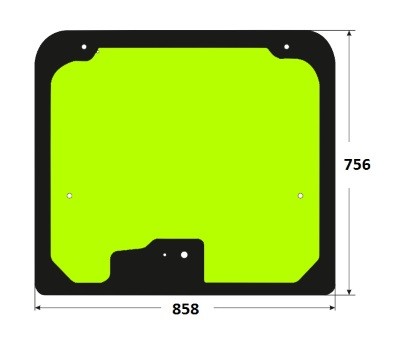 Szyba tylna ładowarka teleskopowa JCB 827/80224