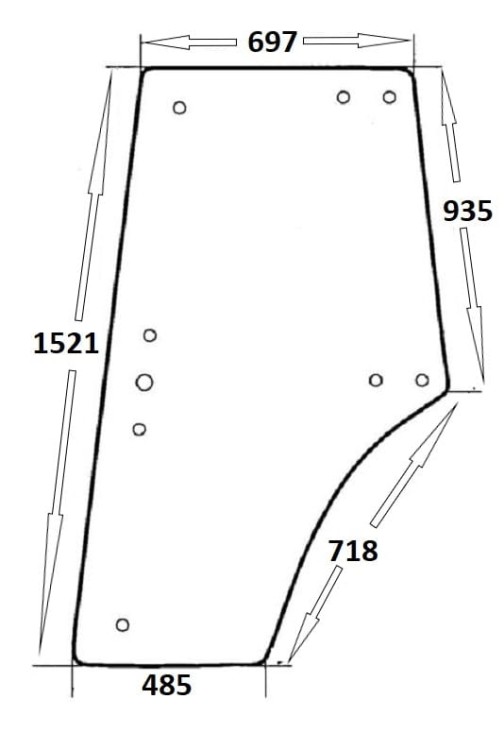 Szyba drzwi lewe, prawe do ciągnika Zetor 10368056 (596)