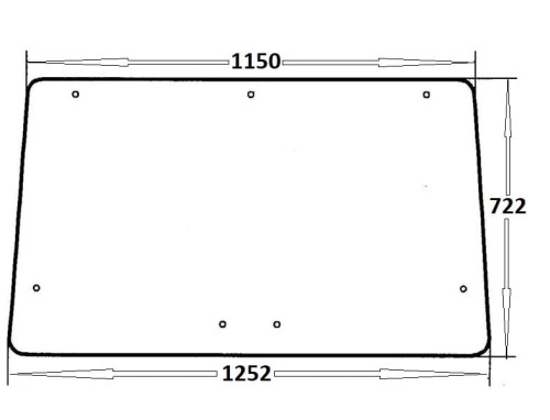 Szyba tylna do ciągnika Zetor 92368182 (195)