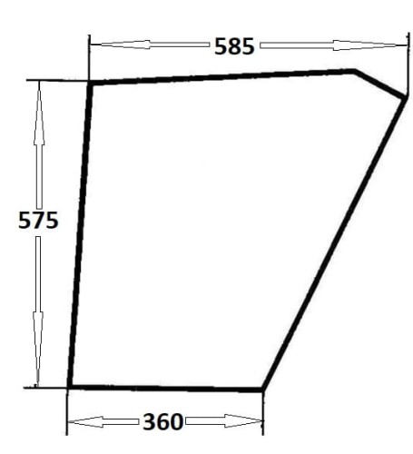 Szyba drzwi dolna lewa, prawa do ciągnika Zetor 84368037 (658)