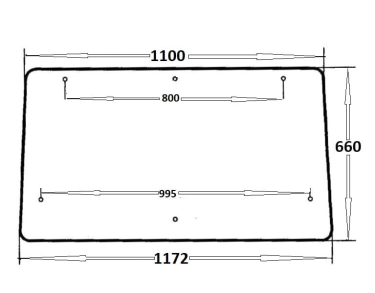 Szyba tylna do ciągnika Zetor 84368071 (653)