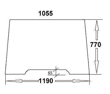 szyba boczna do ciagnika Case - 1989728C1