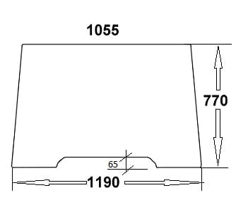 szyba boczna do ciagnika Case - 1989728C1