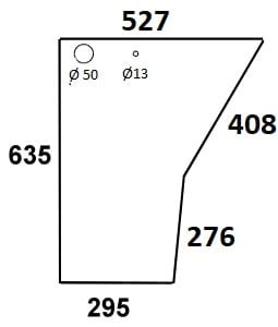 szyba drzwi dolna do ciągnika Case - 1989741C1