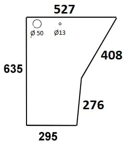 szyba drzwi dolna do ciągnika Case - 1989741C1
