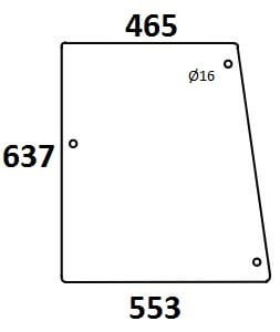 szyba boczna do ciągnika Case - 3223775R1, 3223776R1