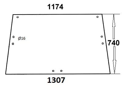 szyba tylna do ciągnika Case - 3221542R1, GF520483