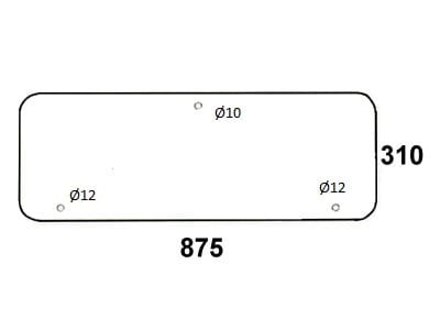 szyba tylna dolna do ciągnika Case - 182028A1, 3233032R2