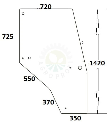 szyba drzwi prawe do ciagnika Case - 144969A1