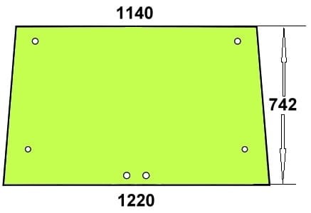 Szyba tylna do ciągnika Renault - 7700007529