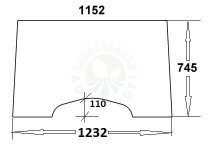Szyba przednia do ciągnika John Deere, Renault, Claas Ceres 6005028923,  6005010156, 6005010155