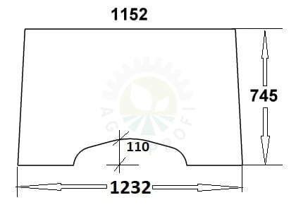 Szyba przednia do ciągnika John Deere, Renault, Claas Ceres 6005028923,  6005010156, 6005010155