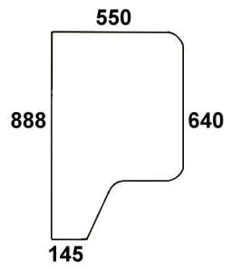 szyba drzwi tylna do ciągnika Case - 3233051R1
