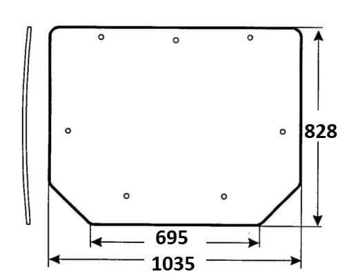 Szyba tylna do ciągnika Pronar (718)