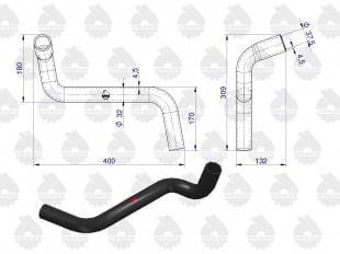 Przewód gumowy dolny chłodnicy zbrojony płótnem C-330 (rura wody)  - 2.jpg