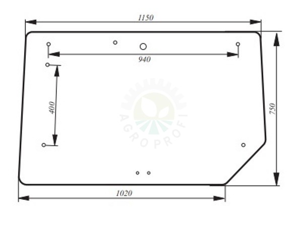Szyba tylna do ciągnika John Deere, Renault, Claas Ceres 6005023210, 6005010163, 6005021388