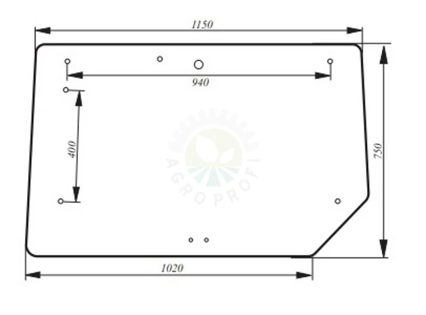 Szyba tylna do ciągnika John Deere, Renault, Claas Ceres 6005023210, 6005010163, 6005021388