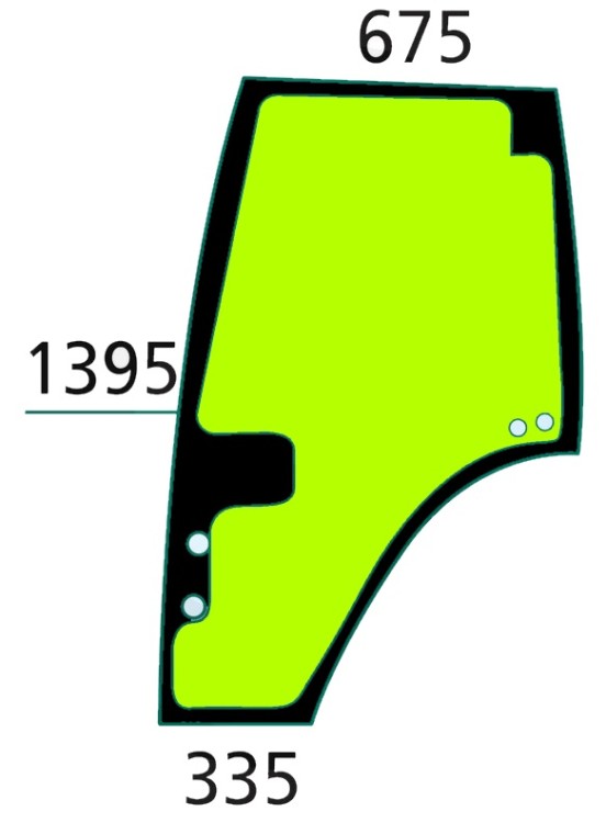 Szyba drzwi lewe do ciągnika Fendt - H816810030330