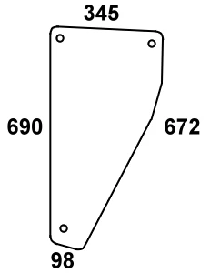 Szyba przednia dolna do ciągnika Deutz-Fahr - 04337767