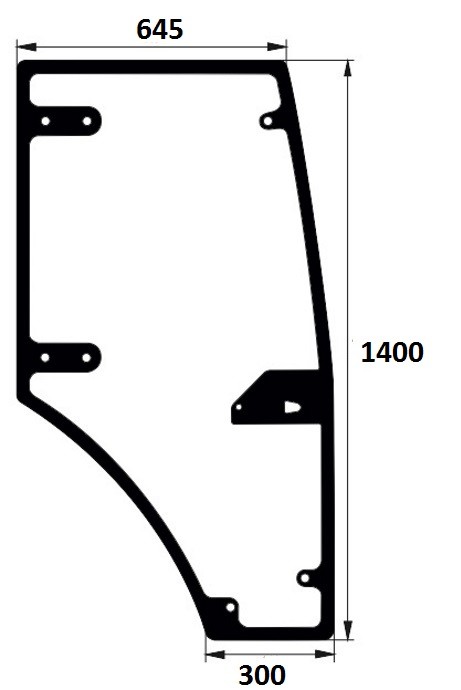 szyba drzwi prawe do ciągnika Farmtrac
