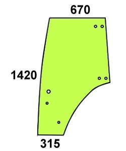 Szyba drzwi lewe do ciągnika Fendt - 117810030010