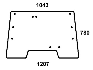 Szyba przednia do ciągnika Case - 1332505C1