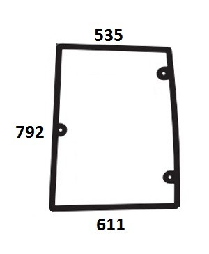 Szyba boczna lewa do ciągnika Zetor, Farmtrac 935536