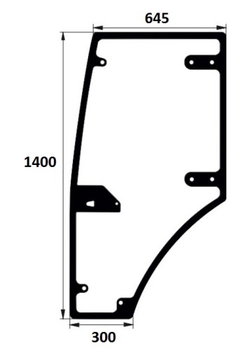 szyba drzwi lewe do ciągnika Farmtrac