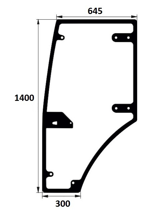 szyba drzwi lewe do ciągnika Farmtrac