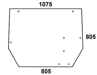 szyba tylna do ciągnika John Deere L57284