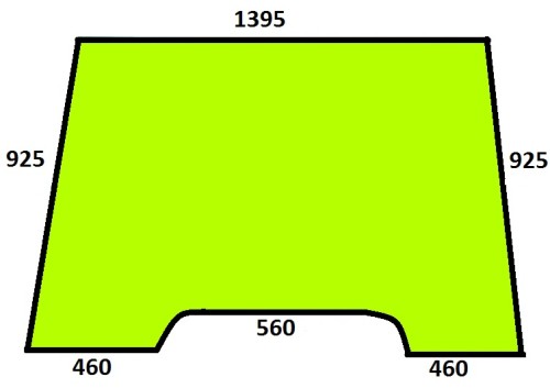 Szyba przednia do ciągnika Renault, Claas Ares, Atles 6005028929, 7700035810