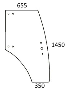 Szyba drzwi prawe do ciągnika Zetor Crystal, Super, Proxima, Forterra - 53369093