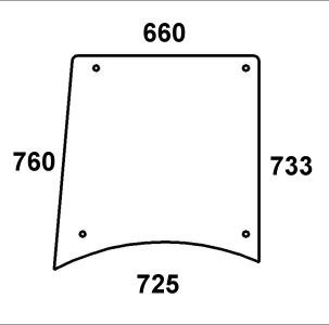 Szyba boczna prawa do ciągnika Case - 1332448C91