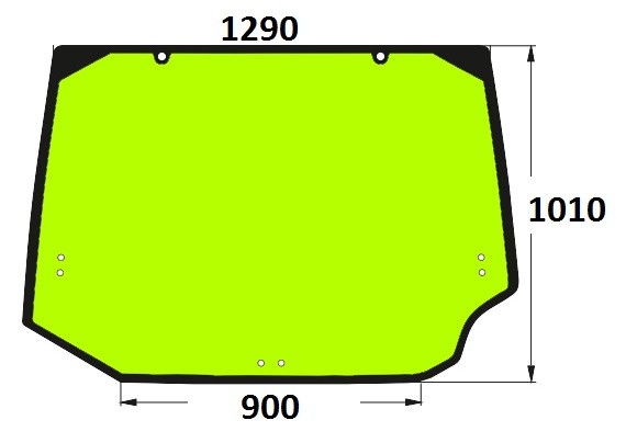 szyba tylna do ciągnika Case, New Holland 87773674, 87309738, 242667A4
