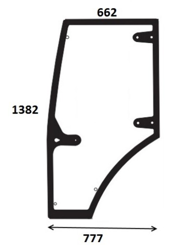 Szyba drzwi lewe do ciągnika Zetor, Farmtrac 935535