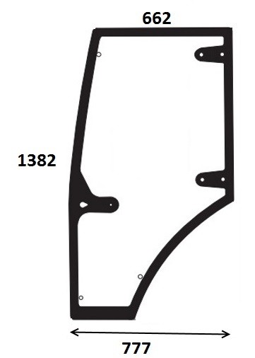Szyba drzwi lewe do ciągnika Zetor, Farmtrac 935535