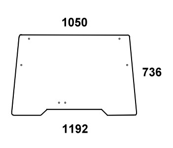 szyba przednia do ciągnika Case - 1989748C1