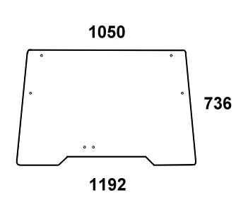szyba przednia do ciągnika Case - 1989748C1