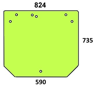Szyba tylna do ciągnika John Deere ER200669