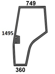 szyba drzwi lewe do ciągnika Massey Ferguson - 3804659M1