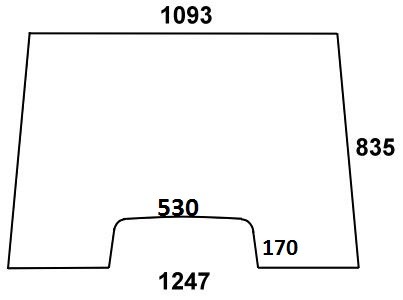 szyba przednia do ciągnika Massey Ferguson - 3475991M1