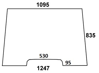 szyba przednia laminowana do ciągnika Massey Ferguson - 3900625M1