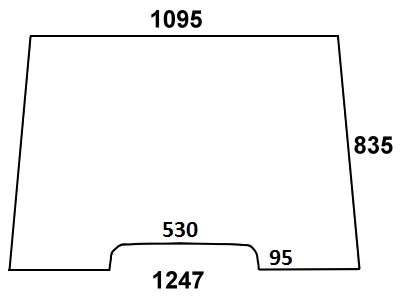 szyba przednia laminowana do ciągnika Massey Ferguson - 3900625M1