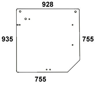 Szyba tylna do ciągnika Renault, Claas Ares, Atles, Arion - 7700048325, 7700048328