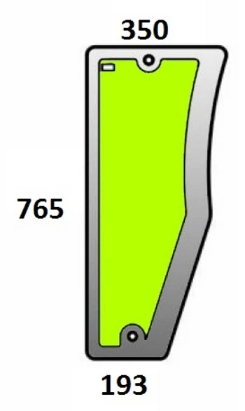 Szyba przednia dolna lewaa do ciągnika John Deere ER200620