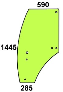 Szyba drzwi do ciągnika lewe John Deere R273148, R198624, SU27314